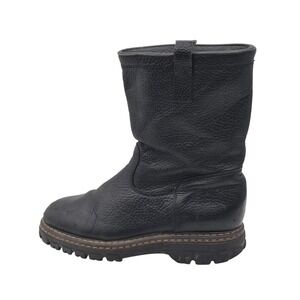 Blondo Snow Boots Winter Mens Size 9 Black Leather Wool Lined Pull On Canada